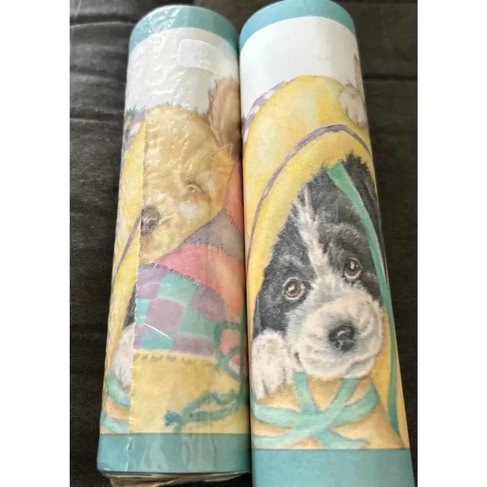 2 Roll Village Easy Up Wallpaper Border #597545 Self-adhesive 5yrd ea UK Cat/Dog
